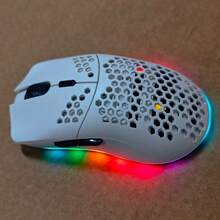 CHANGXIE Wireless Gaming Mouse, Honeycomb 2.4G USB Cordless Mouse, RGB Rechargeable Computer Gaming Mouse With LED Lights, Frictionless Paracord, Ergonomic Design, Suitable For Home Gaming And Office Use, Halloween Gift - White - New Version - View 9