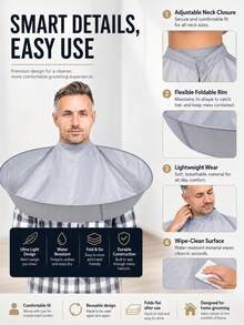 Adjustable Haircutting Cape, Foldable Haircutting Umbrella Cape, Suitable For Salon And Home Use, Unisex For Adults - Multicolor - View 3