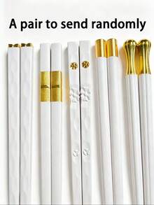 5pcs/10pcs Reusable Light Pink Metal Chopsticks, Suitable For Outdoor And Home Use, Alloy Chopsticks Anti-Mold High-Quality Anti-Slip Heat Resistant Household Daily Gift - White - View 20