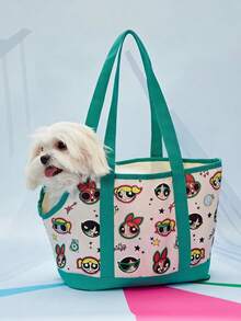 THE POWERPUFF GIRLS X PETSIN 大型口袋宠物包，适用于小型犬、兔子和猫；软帆布宠物运输包，配有内置牵引绳；绿色可折叠幼犬和猫咪运输包。 - 綠色 - 查看 9