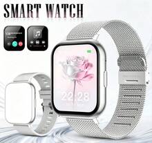 NcmRyu 1.83 Inch Full Screen Smart Watch Steel Band + Silicone Strap Dual Band Combination, Compatible With IOS And Android Phones, (Call/Answer Calls), Multiple Sports Modes/Unisex Sports Watch - View 4