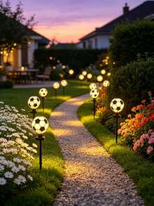 1pc Outdoor Solar Garden Decorative Light, Football Decorative Ground Stake LED Light, Christmas Halloween Football Ground Stake Landscape Light - Multicolor - View 2