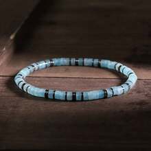Bohemian Style Aquamarine Bracelet -- Healing Crystal Jewelry -- Elastic Cord Jewelry -- Suitable For Daily Wear - Multicolor - View 4