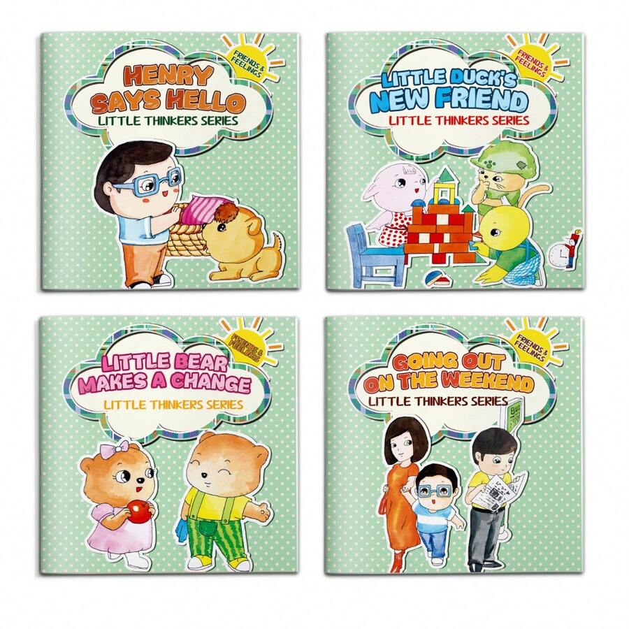 英文繪本《Little Thinkers》可愛角色故事,涵蓋友誼、情緒、新朋友、家庭變化、週末活動與社會情緒學習發展,適合學齡前兒童在家中與教室閱讀 - Picture Book - 查看 1