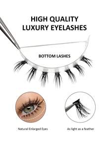 Asiteo 200pcs C-Curl Cluster Lower Eyelashes - Natural Look, Reusable Bottom Lashes, Suitable For Beginners DIY False Eyelash Extensions, Easy To Use, Salon-Grade False Eyelash Extensions - C - View 2
