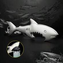 1pc Personalized Design Metal Shark Bottle Opener Keychain, Creative Beer Bottle Opener Small Gift - Multicolor - View 1