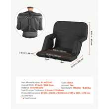 Stadium Seat, 6 Adjustable Angle Wide Bleacher Chair, 2.9'' Cushion Padded Stadium Seat With Armrest And Back Support, Stadiums Chair With Hook Cupholder For Picnics, Beach Sports, And Gaming - A - View 5