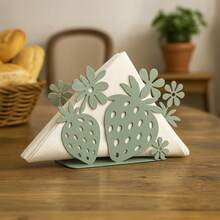 Baroni Home Portatovaglioli in Metallo Decorato, Design Moderno per Tavola e Cucina, Linea Fragola, 4x14,5x10 cm - Portavaglioli - Visualizzare 5