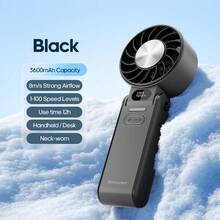 kinscoter 1個 3600mAh可充電式小型便攜手持風扇，戶外露營旅行空調，LED顯示，100段風速調節，個人冷卻迷你手持摺疊電風扇 - 手持 - 查看 14