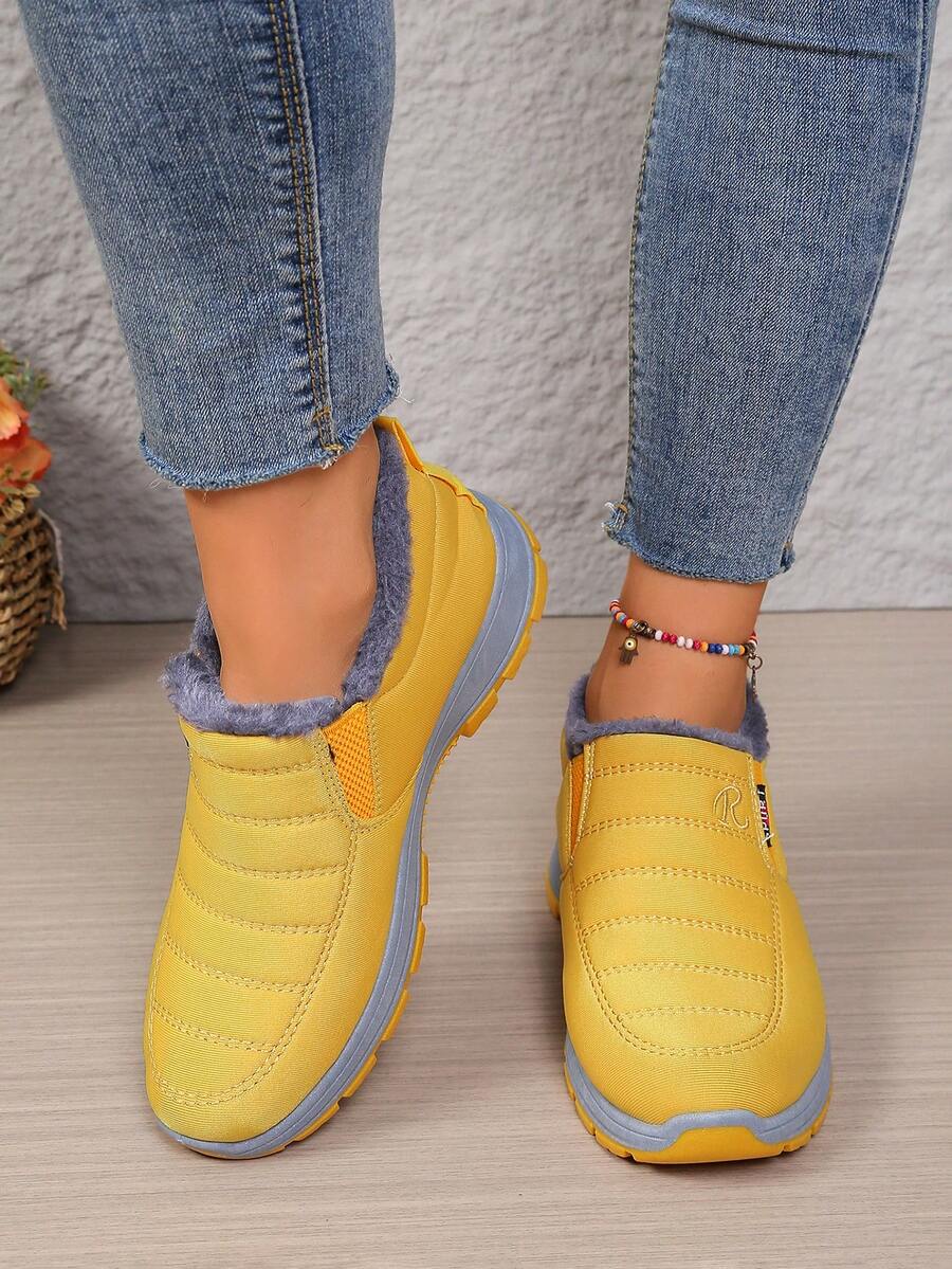 Autumn/Winter Warm Women's Shoes Unisex Snow Boots Slip-On Soft Sole Comfortable Casual, Size Runs Small