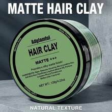 Men's Hair Styling Clay 120g Matte Finish Long-Lasting Hold Non-Sticky No Residue Voluminous Texture Dry & Styled - Mud - View 2