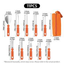6/8/11Pcs Halloween Pumpkin Carving Kit, Stainless Steel DIY Sculpting Tools With Storage Bag, Multipurpose Fruit Vegetable Cutting Set For Jack-O-Lantern, Halloween Pumpkin Decorations - - - View 10
