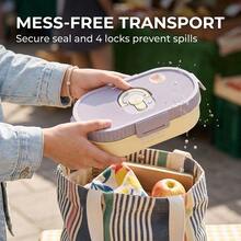 Portable Plastic/304 Stainless Steel Lunch Box With Lid, Divided Fruit Salad Food Storage Container, Leak Proof Bento Box, Dishwasher & Microwave Allowable, Suitable For Student Adult Use In School, Office, Outdoor Camping, Picnic,Back To School - Multicolor - View 5