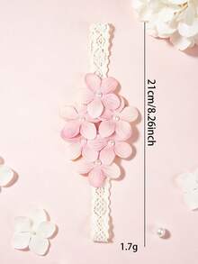 1pc Children's Hollow Decorative Headband, Pearl Flower Accessory Hair Tie, Non-Slip Fixed Headpiece, Suitable For Daily Wear - Multicolor - View 7