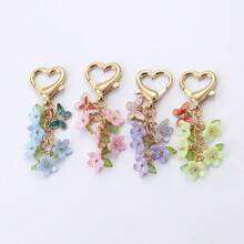1pc Colorful Flowers Pendants DIY Accessories Earrings Charm Bag Keychain Gift Decoration Phone Pendant Valentine's Day Gift - Multicolor - View 2