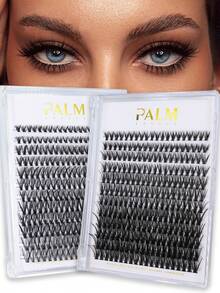 PALM LASHES 240片簇裝假睫毛 30+40D 混合托盤 DIY 睫毛接長 D捲度 長款單根假睫毛 仿貂毛睫毛簇 黑色 (0.07D-8-16mm) - 黑色 - 查看 2