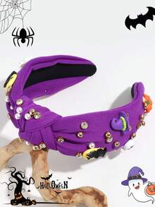 1 buah Bando Wanita Motif Hantu Halloween dengan Hiasan Berlian Imitasi, Cocok untuk Pesta Natal dan Pemakaian Sehari-hari - MultiWarna - View 7