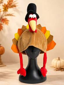 1pc Thanksgiving Turkey Hat, Funny Creative Performance Costume Hat For Men And Women, Party Dress-Up Accessory, Holiday Celebration Gift - Multicolor - View 6