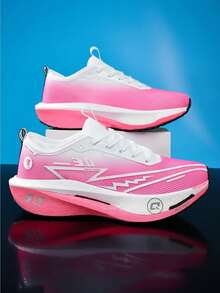2026 New Gradient Racing Professional Running Shoes, Multi-Color Lightweight Breathable Upper, High-Elastic Cushioning Midsole, Anti-Slip Wear-Resistant Outsole, Unisex Couple Style Suitable For Long-Distance Training, Fitness Testing, Racing, Daily Jogging, Fitness, Campus Testing, Outdoor Road Running, Marathon Preparation, Commuting, Walking, All-Around Versatile Professional Sports Running Shoes - Pink - View 5
