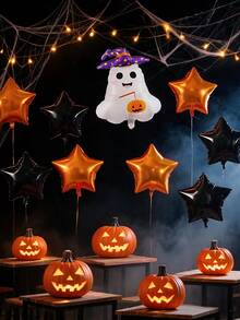 Set Balon Dekoratif Seru Bertema Halloween Isi 16 Buah, Termasuk Bentuk Hantu dan Bintang. Balon Dekorasi Halloween ini Sangat Cocok untuk Dekorasi Pesta dan Menciptakan Suasana Meriah. Cocok untuk Halloween, Pesta Bertema, dan Dekorasi Rumah. - beraneka warna - View 8