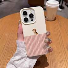 1pc TPU Material Cute Beagle Dog Striped Pattern Phone Case Compatible With IPhone 17 Pro Max/17/16 Pro Max/15/13/12/11/ S20 FE/A15/S24/A55/ Note 11/Note 12/Note 13 Pro Full Coverage Anti-Drop Soft Shell Phone Protective Cover - White - View 4