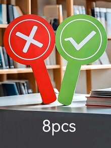 Double-Sided Handheld Response Cards "Correct" And "Wrong" Signs, Handheld Voting Paddles, Answer Boards, Suitable For Classroom Interactive Teaching Props, Family Games, Interactive Learning Activities, Team Building Voting, Back To School Season - Correct Or Incorrect - View 12