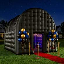 Inflatable Nightclub Tent Large Black Blow Up Night Club Party Tent Square Gazebo Event Room Movable Portable Night Club Party Pavilion For Backyard/Outdoor Events (14.76x14.76x13.78ft, Black) - 黑色 - 查看 2