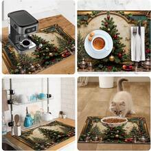 1pc Dish Drying Mat, Coffee Machine Mat, Vintage European Christmas Pattern Absorbent Mat, Quick Drying And Easy To Clean, Protects Tabletop From Scratches, Suitable For Kitchen Counter, Dining Table, Sideboard, Christmas Holiday Atmosphere Decorative Mat, Multi-Purpose Drainage Mat, Home Gift, Tabletop Decor - XYLSD-820 - View 11