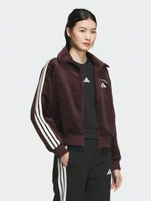 Adidas Women's MS WARM JKT Knit Collarless Jacket KC0035 - Brown - View 6