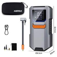 4*1500mAh Large Capacity Battery, Portable Car Jump Starter With Air Pump - 12V Battery Starter, LED Lighting, Fast Charging USB Output, Multiple Protections, Includes Jump Cables, Air Pump And Car Adapter - Wireless - View 15