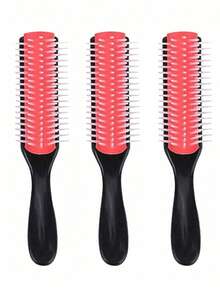 Premium Professional Classic Styling Curling Comb 9-Row Black Hair Comb Suitable For Wet And Dry Hair Perfect For Distribution And Styling Anti-Static Gentle On Scalp Ergonomic Handle Durable Bristles Suitable For All Hair Types Unisex - Multicolor - View 30