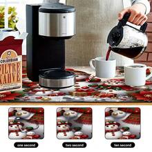 1pc Christmas Snowman Pattern Dish Drying Mat, Coffee Machine Mat, Holiday Atmosphere, Suitable For Christmas Table, Kitchen And Other Scenes, Beautiful And Practical Absorbent Mat, Multi-Purpose Drainage Mat, Home Gift, Desktop Decoration - XYLSD-848 - View 10