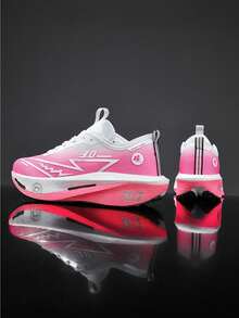 2026 New Gradient Racing Professional Running Shoes, Multi-Color Lightweight Breathable Upper, High-Elastic Cushioning Midsole, Anti-Slip Wear-Resistant Outsole, Unisex Couple Style Suitable For Long-Distance Training, Fitness Testing, Racing, Daily Jogging, Fitness, Campus Testing, Outdoor Road Running, Marathon Preparation, Commuting, Walking, All-Around Versatile Professional Sports Running Shoes - Pink - View 10