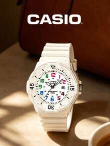 CASIO Women's Fresh Minimalist Watch Collection, 100m Water Resistant, Colorful Plaid Resin Strap, Student Commute Shock-Resistant Sports Quartz Watch - one-size - View 7