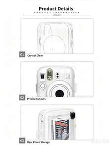 Mini 12/13 Funda Protectora Transparente, Equipo de Exterior de Moda, Resistente a Arañazos y a Golpes, con Función de Almacenamiento de Fotos - Ver 7