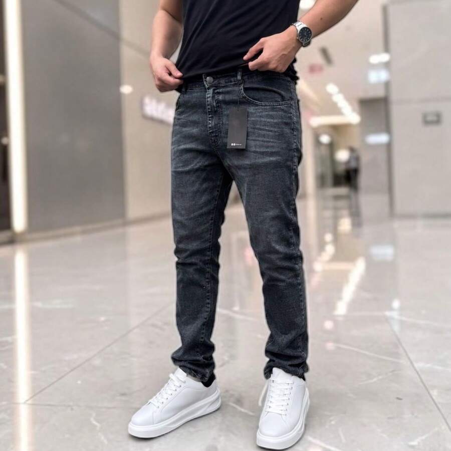 Men Jeans - 黑色大理石 - 查看 1