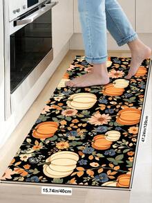 1/2pcs Autumn Thanksgiving Multi-Color Pumpkin Pattern Door Mat, Outdoor Welcome Mat, Carpet, Autumn Floor Mat, Thanksgiving Front Door Mat - Multicolor - View 13