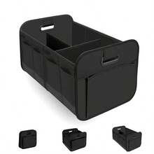 Multifunctional Car Storage Box, Fashionable Large Capacity Passenger Seat Storage Box, Car Organizer/Trunk Storage Box, Oxford Fabric Material, Large Capacity Foldable, Multi-Purpose Trunk Organizer, Easy To Clean Car Storage Solution, Car Interior Organizer Box, Essential Car Storage Box - Suitable For Passenger Seat And Trunk Of Sedan/SUV/MPV - Black - View 1