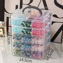 1pc Divided Storage Box (6 Compartments In 1 Layer), Suitable For Storing Lipstick, Hair Accessories, Necklace, Bracelet, Earrings, Rings And Small Items, Portable Travel Handbag Storage Box, Suitable For Storing Various Small Items, Halloween - Clear - View 16