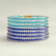 7pcs/Set Fashion Crystal Glitter Jelly Bracelets For Women, Lucky Symbol Buddhist Wristbands - Multicolor - View 18