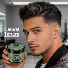 Men's Hair Styling Clay 120g Matte Finish Long-Lasting Hold Non-Sticky No Residue Voluminous Texture Dry & Styled - Mud - View 1