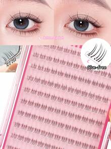 Sibeuna 120pcs Pre-Assembled Lower Eyelashes, No Glue Needed, Self-Adhesive Lower Eyelashes, Suitable For Daily Use, Essential For Makeup Beginners - C - View 1
