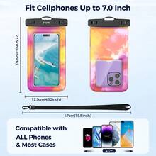 TOPK E09 Waterproof Phone Pouch, Universal Touchscreen Dry Bag With Adjustable Lanyard, Fits 4–7 Inch Smartphones For Swimming, Beach, Kayaking, Snorkeling And Outdoor Activities - Multicolor Tie-dye - View 5