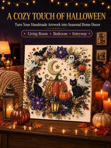 Halloween 3D Pearl Art Kit, Adult Diamond Craft | Spooky Cute 3D Art, Autumn Wall Decor, Beginner-Friendly DIY Kit, Complete Craft Set, Fun Family Activity - Pumpkin - View 7