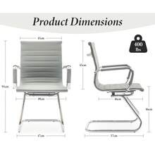 WAHSON OFFICE CHAIRS 4PCS PU Leather Office Chair Metal Frame Conference Chair For Meeting Room/Reception Area - 灰色四把 - 查看 4