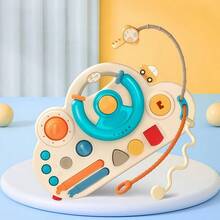 Volante de Bebê Brinquedo Sensorial, Brinquedo Educacional Multifuncional para Aprendizado de Bebês e Crianças Pequenas 18+ Meses, Quadro de Atividades de Habilidades Motoras Finas para Assento de Carro, Carrinho de Bebê, Berço, Presente de Natal e Aniversário para Meninos e Meninas - Multicolorido - Visão 7
