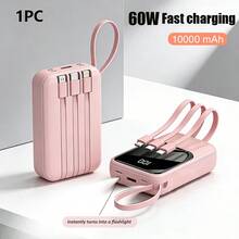 GAWFOLK 粉色 10000mAh 磁吸式无线充电宝，内置 3 根快充线及 LCD 显示屏 | 22.5W 便携式充电器，适用于 16/15/14/13 及安卓手机 | 时尚粉色，配有挂绳，是情人节礼物、旅行、徒步及日常通勤的完美之选 | 可靠的应急备用电源及便携式充电器（粉色充电宝），旅行必备好礼 - 彩色 - 查看 13