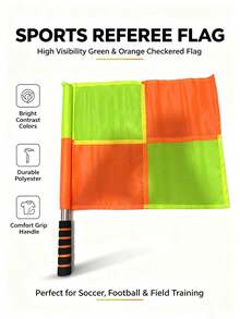 2pcs Outdoor Sports Event Referee Flags/Football Referee Sideline Flags/Football Referee Hand Flags/Football Referee Signal Flags - Multicolor - View 3