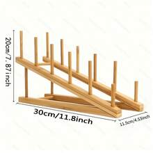 Bamboo Dish Rack, Suitable For Kitchen Storage Cabinets, Convenient For Organizing Bowls, Plates, Cups, Pot Lids And Cutting Boards, Bamboo Dish Drying Rack - Multicolor - View 11