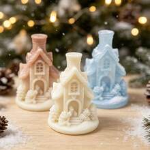 Cetakan Silikon Rumah Kecil Kreatif Natal, Lilin Aromaterapi, Ornamen Dekorasi Plaster Pondok Natal, Cetakan Resin - Cetakan Rumah Natal S325 - View 1